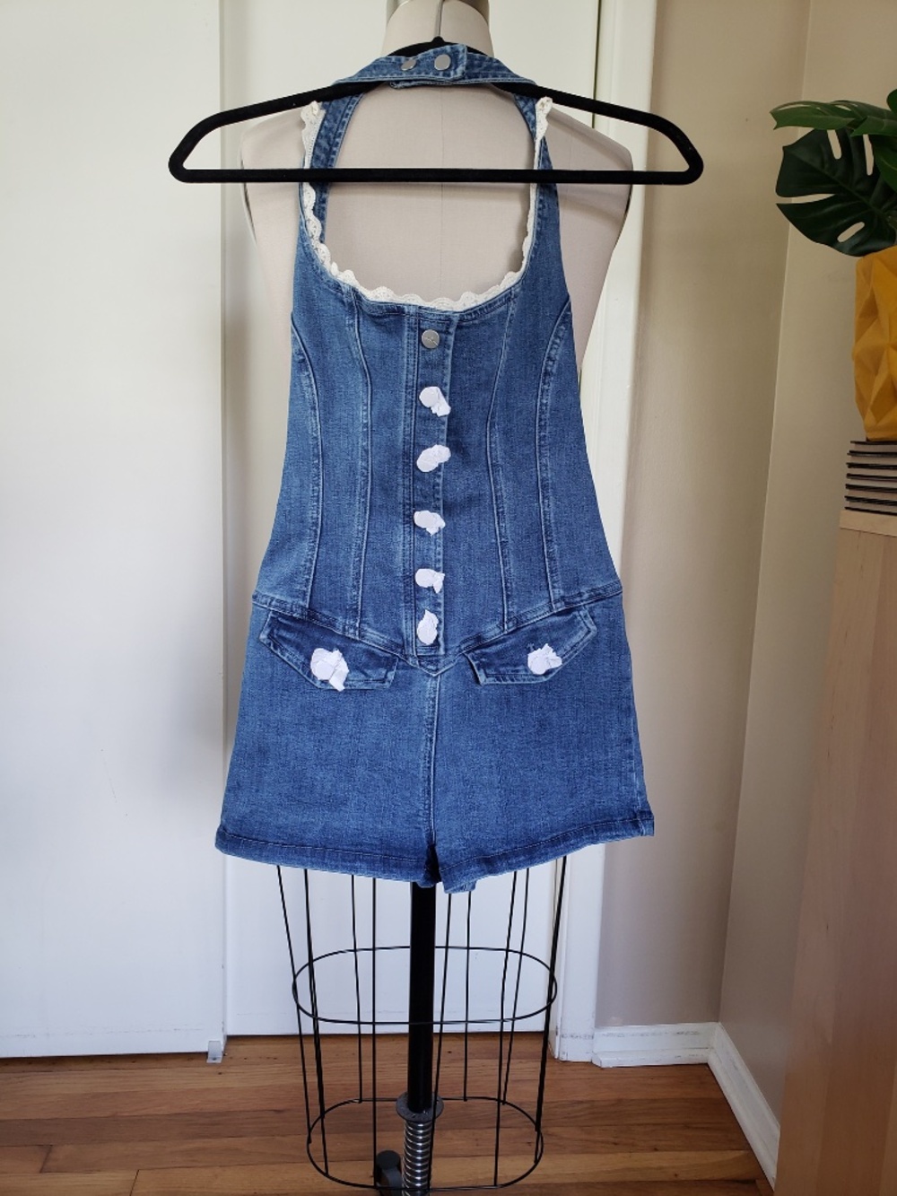 Oh Polly Lalita Denim Playsuit Romper Size 4 NEW